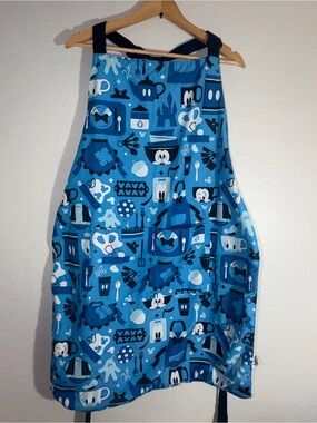 Disney Parks Mickey Mouse Kitchen Apron Blue Adult One Size